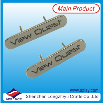Custom Company Logo Nameplate Metal Zinc Alloy Carving Labels with Two Pins Back (LZY10000351)